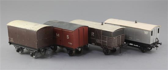 A set of four: LMS box van, 12 ton by Bassett Lowke, No 91375,
